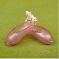 Балетки "балерины" с застежками розовые прозрачные