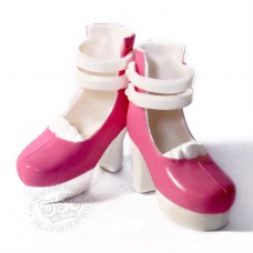 Туфли розовые на белой платформе