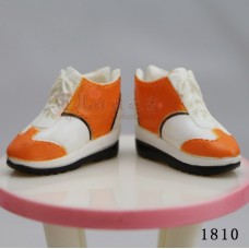 Высокие кроссовки (кеды) бело-оранжевые
